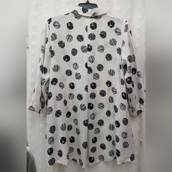 Fridaze 100% Linen Redefined Button Up Shirt Novelty Print Sz S - Picture 3 of 9